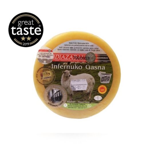 Queso Idiazabal de Pastor NATURAL Infernuko-Tienda online de quesos Gourmet