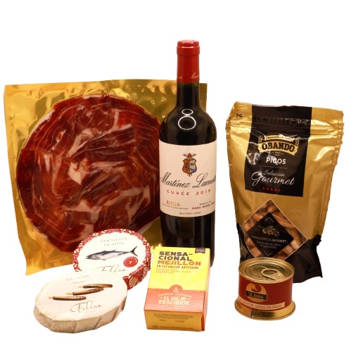 Cesta picoteo Navideño - Tienda de Productos artesanales Gourmet