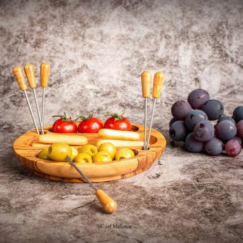 Pack platos aperitivo en madera de olivo - Tienda online de productos gourmet